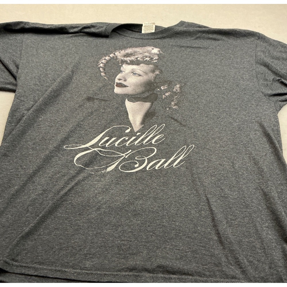 Unbranded Lucille Ball Graphic Tee Heather Grey Classic TV Icon Size XL